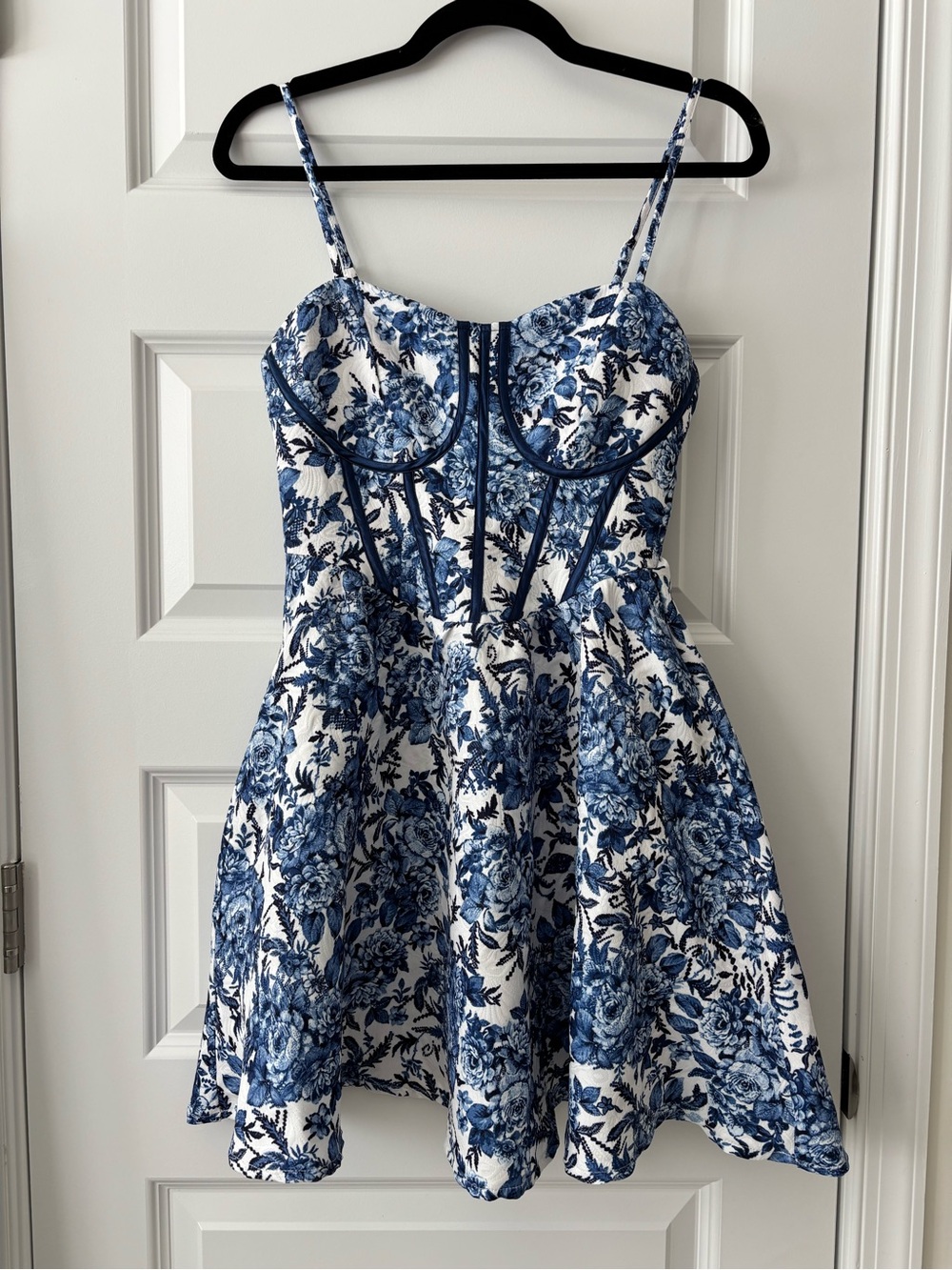 Francesca's Floral Bustier Mini Skater Dress S